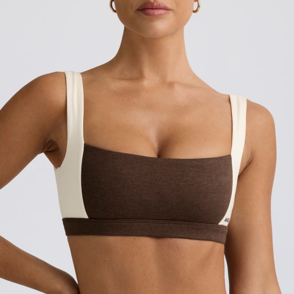 Bo+Tee OH POLLY Contrast Sports Bra in Pecan Marl - Picture 4 of 12